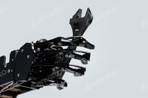 Preview: Real robotic hand with adjustable spanner.