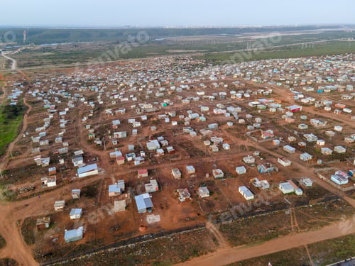 Preview: Aerial view of shanty town in South Africa