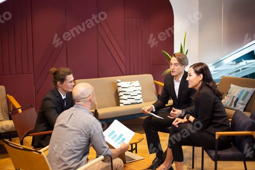 Preview: professional businessman partner person success team are meeting with corporate group in office