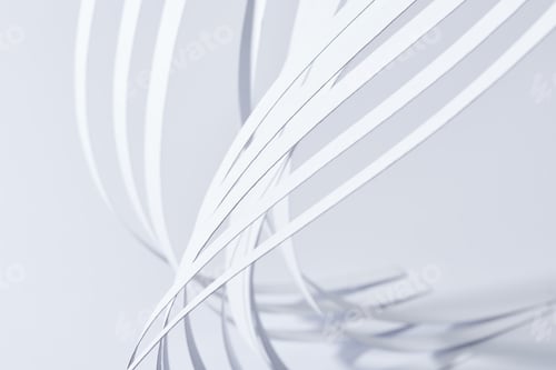 Preview: close up view of curved paper stripes on white background