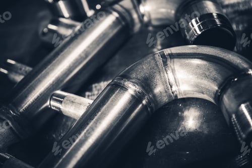 Preview: Welded Stainless Steel Pipes Close Up