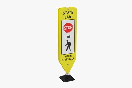 Preview: Crosswalk State Law Stop Sign with Pedestrian Symbol