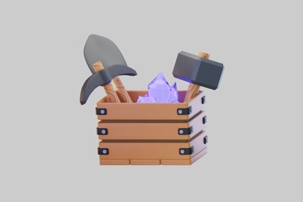 Preview: Cartoon mining tools and crystals