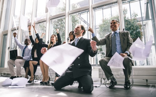 Preview: Group of businessmen celebrating the business victory