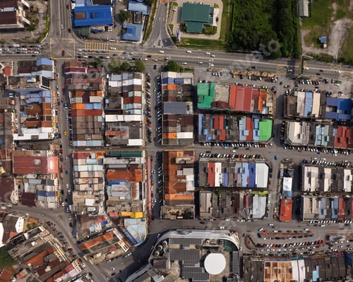 Preview: Overhead view of Kajang town of Malaysia.