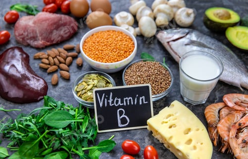 Preview: Foods that contain B vitamins. Selective focus
