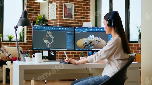 Preview: Asian professional engineer works on coding industrial designs