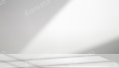 Preview: Background White Studio with Shadow on Grey Wall and Podium Floor for Spring Product Design