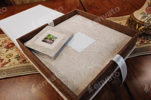 Preview: textile vintage wedding photo book album