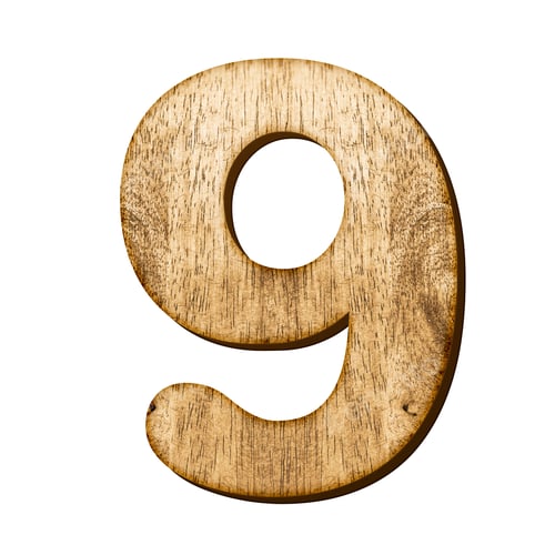 Preview: 9 Number made from wood