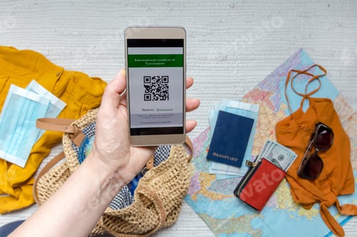 Preview: Travel. Online travel plans with Covid passport and Covid test. Traveling after quarantine, lockdown