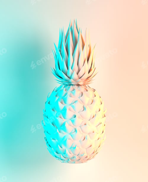 Visualização: Caixa de presente rosa e azul cor pastel punchy