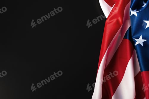 Preview: Vintage American flag on a chalkboard with space for text