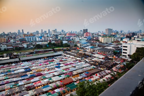 Preview: colorful Night Train Market Ratchada, Bangkok, Thailand
