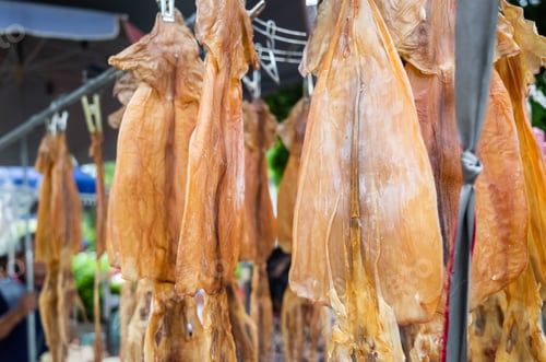 Preview: Dried Squid Sell On The Street At Taiwan
