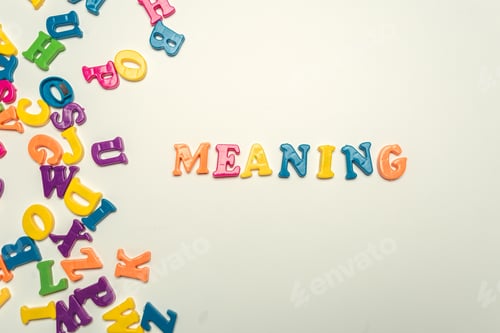 Preview: meaning word in colorful letters. meaning concept.