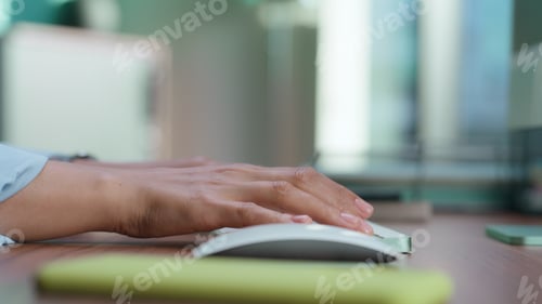 Preview: Closeup ceo hands typing computer keyboard. Anonymous worker checking message