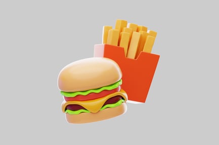 Preview: Cartoon burger and fries set