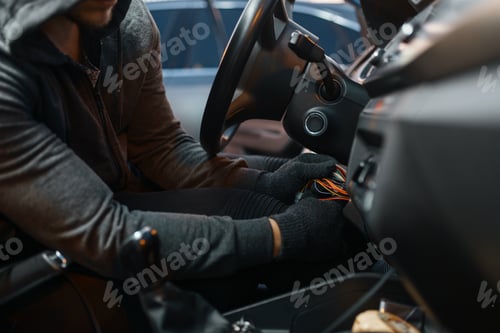 Preview: Professional car thief hacking ignition lock