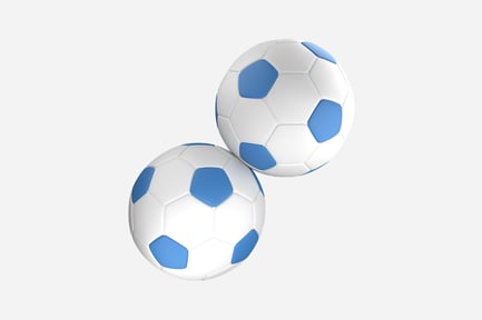 Vista previa: Ilustración 3D de la interfaz de usuario de un balón de fútbol