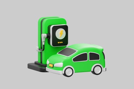Preview: Electric car with charging station