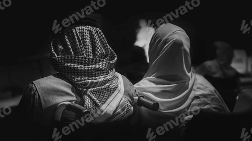 Preview: Studio shot of a beautiful young Arabic couple woman posing