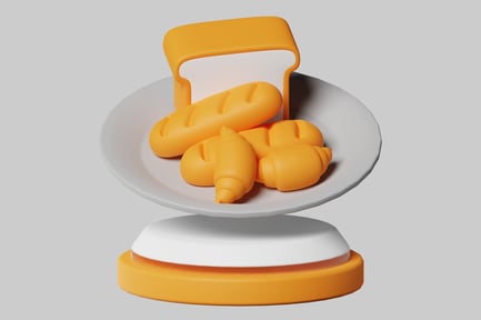 Preview: Stylized Bread Assortment on Plate