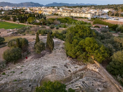Preview: Aerial view of Roman Theatre of Pollentia, Alcudia in Mallorca
