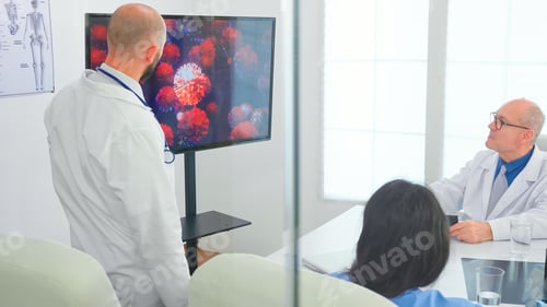Preview: Expert doctor talking about global pandemic with coronavirus