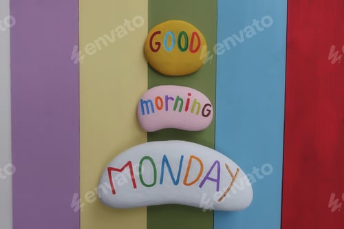 Preview: Good Morning Monday, best beginning greet for a great first day of the week with colored stones
