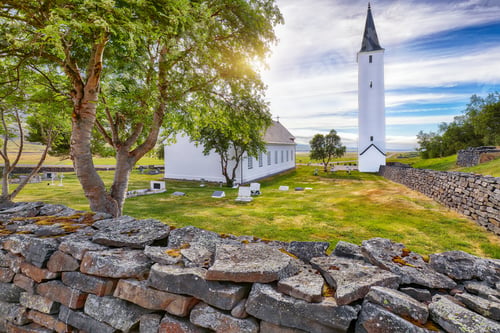 Preview: Breathtaking view of Holar cathedral in Iceland.