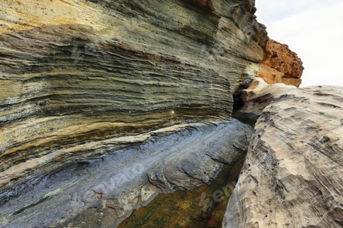 Preview: The Yellow Mountain on the ocean shore in Tenerife, Canary islands, Spain