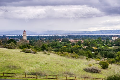 Preview: View towards Stanford University and San Francisco bay, Palo Alto, California