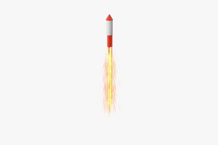 Preview: Red and White Bottle Rocket with Sparks