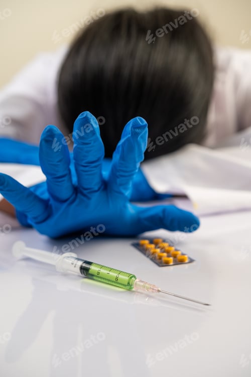 Preview: Scientists sat down at the table and had drugs and syringes.