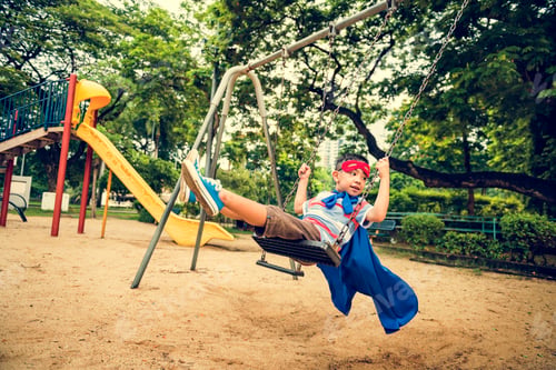 Preview: Playground Yard Superhero Freedom Child Boy Concept