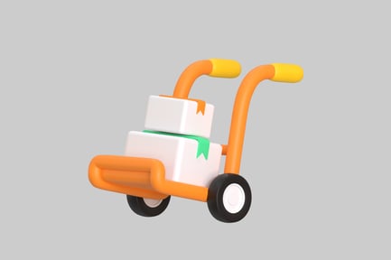 Preview: Orange Hand Truck with Packages