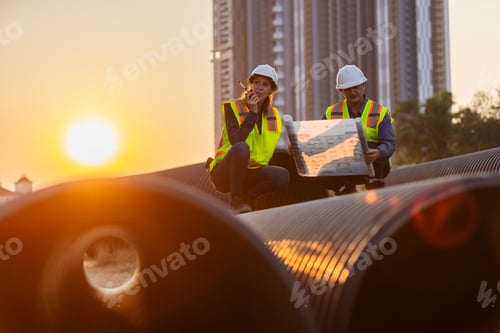 Preview: Engineers review drainage installation plans