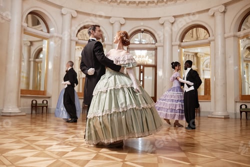 Preview: Couples dancing in palace ballroom