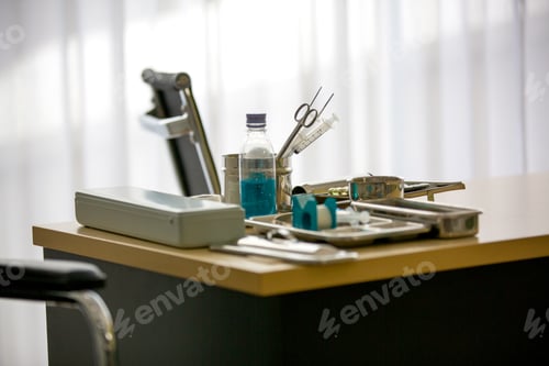 Preview: Hospital doctor consulting room. Healthcare equipment. Medical treatment equipment. Office