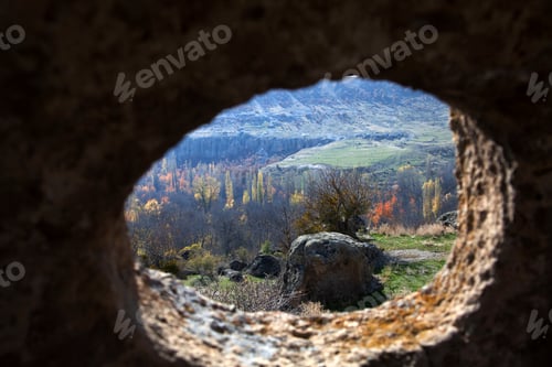 Preview: nature view from stone window