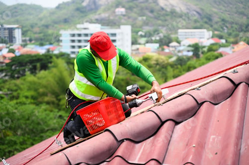 Preview: Professional engineer worker installing solar panels system on rooftop