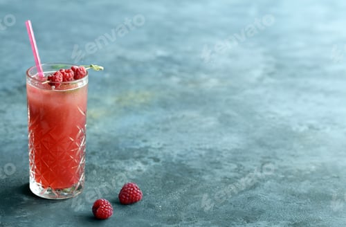 Preview: summer drink berry lemonade in a glass