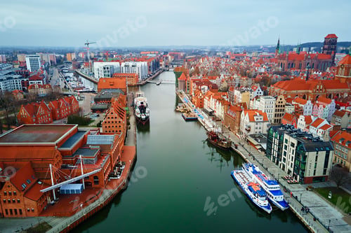 Preview: Aerial view of Gdansk city in Poland