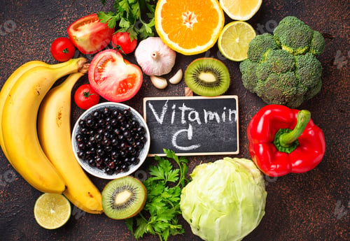 Preview: Food containing vitamin C. Healthy eating