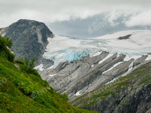 Preview: Views of peaks and glacier from Kattanakken, Jostedalsbreen National Park, Norway.