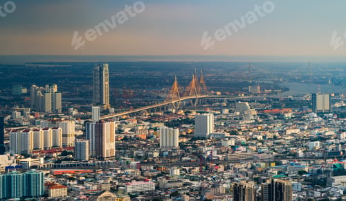 Preview: Bangkok Downtown. Thailand. Financial district and business in urban city in Asia.