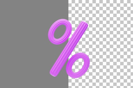 Preview: Creamy Percent Sign 3D Icon