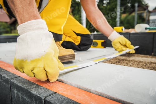 Preview: Concrete Bricks Backyard Garden Patio Floor Installation