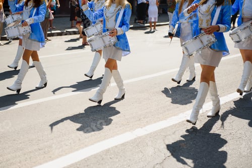 Preview: Street promotion of the majorettes of the festival spring.
